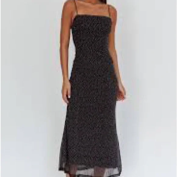 Kirious Los Angeles spaghetti strap brown/ tan dress midi length - Picture 1 of 8